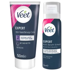   Veet - intymus depiliacinis kremas ir drėkinamosios putos moterims (2×50 ml)