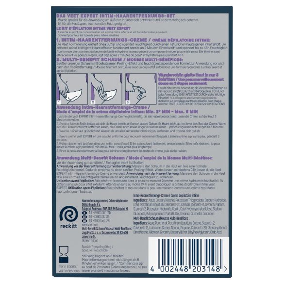 Veet - intymus depiliacinis kremas ir drėkinamosios putos moterims (2×50 ml)