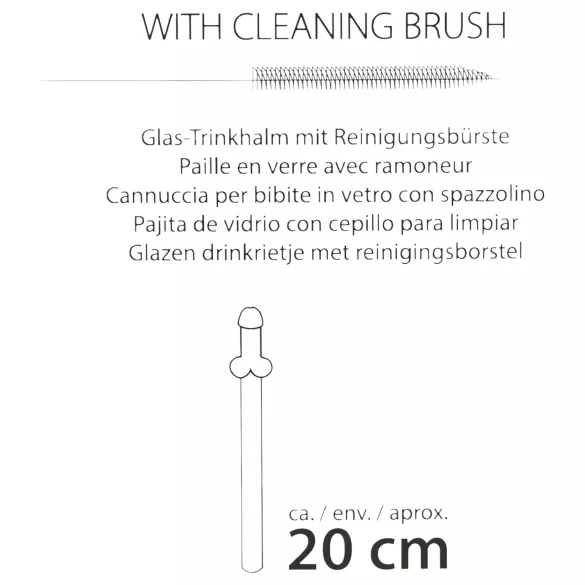 Straw Willy - šiaudeliai su peniu forma - permatomi - 4 vnt