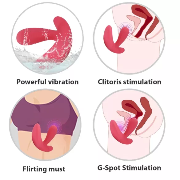 Cotoxo Saddle - prostatos vibratorius su nuotoliniu valdymu - raudonas