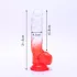 Sunfo - dildo su sėklidėmis ir siurbtuku - 21 cm - permatomas raudonas