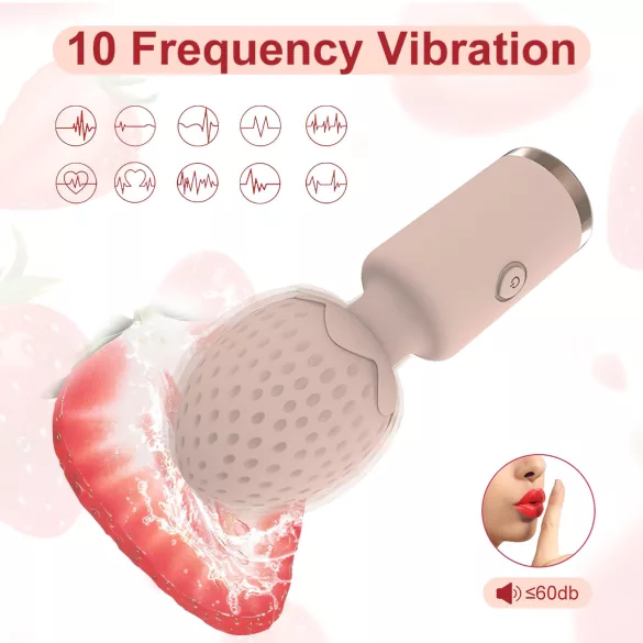 Sunfo Strawberry - mini vibratorius moterims - vandeniui atsparus - rožinis