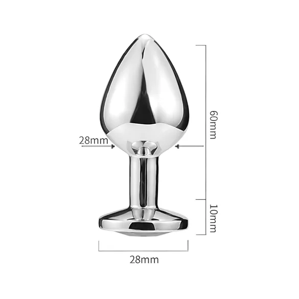 Sunfo - analinis kaištis su rožiniu akmeniu - metalinis, sidabrinis