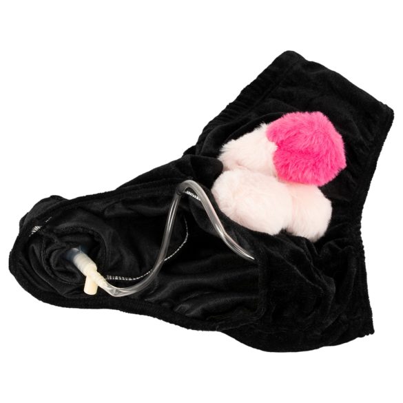 Juoda pompinė apatinė kelnaitė