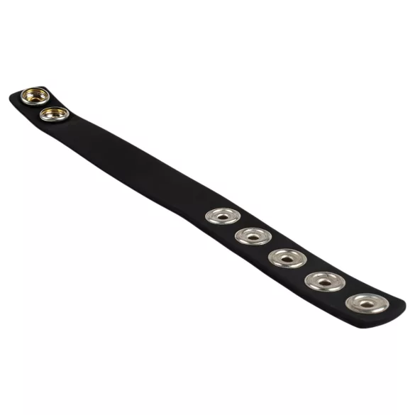 Pulselock Forge - reguliuojamas užsegamas silikoninis penio žiedas (juodas) - 228 mm