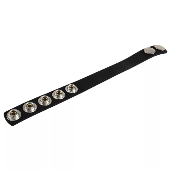 Pulselock Forge - reguliuojamas užsegamas silikoninis penio žiedas (juodas) - 228 mm