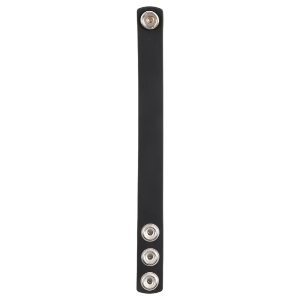 Pulselock Forge - reguliuojamas užsegamas silikoninis penio žiedas (juodas) - 200 mm