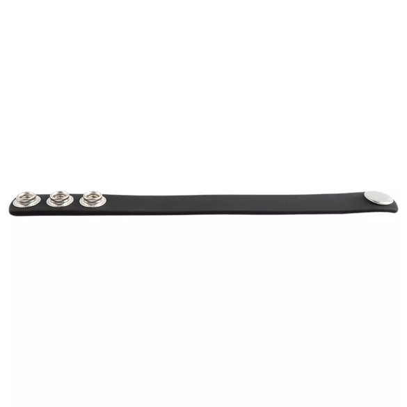 Pulselock Forge - reguliuojamas užsegamas silikoninis penio žiedas (juodas) - 200 mm