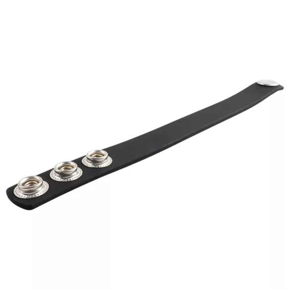 Pulselock Forge - reguliuojamas užsegamas silikoninis penio žiedas (juodas) - 200 mm