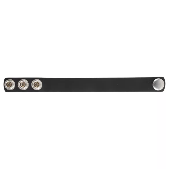 Pulselock Forge - reguliuojamas užsegamas silikoninis penio žiedas (juodas) - 200 mm