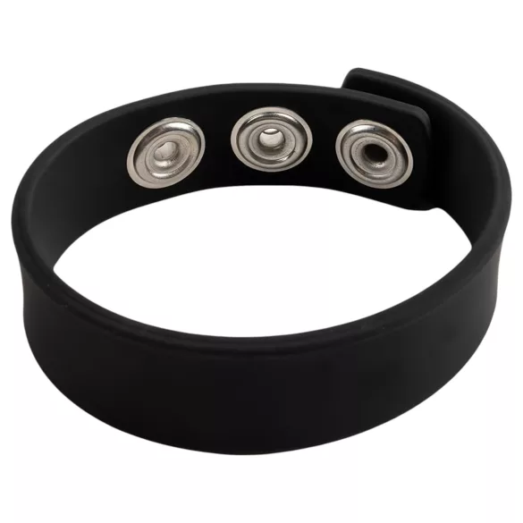 Pulselock Forge - reguliuojamas užsegamas silikoninis penio žiedas (juodas) - 200 mm