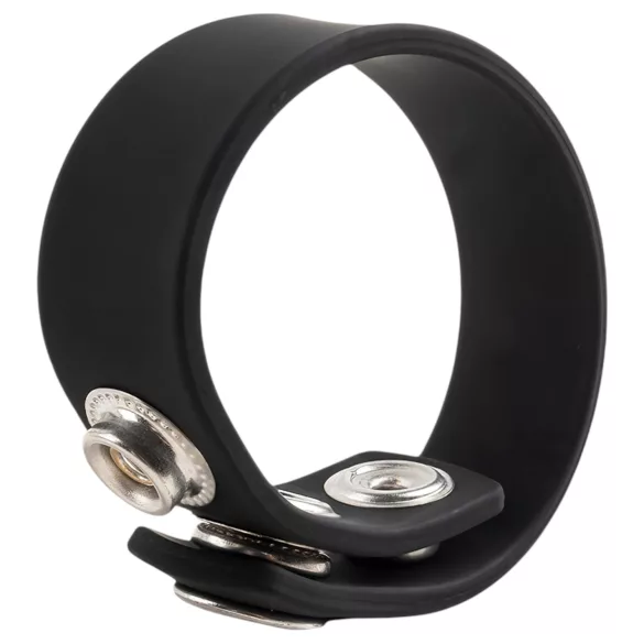 Pulselock Forge - reguliuojamas užsegamas silikoninis penio žiedas (juodas) - 200 mm
