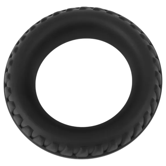 Pulselock Forge - silikoninis penio žiedas su padangos protektoriaus raštu (juodas) - 35 mm