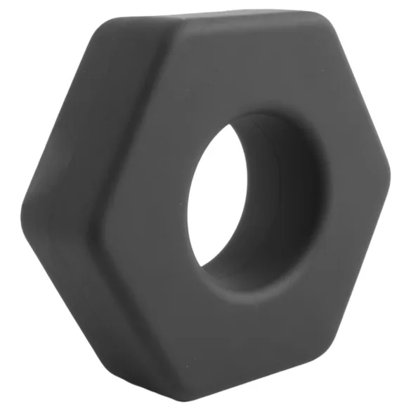Pulselock Forge - varžto veržlės formos silikoninis penio žiedas (juodas) - 22 mm