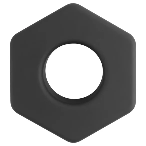 Pulselock Forge - varžto veržlės formos silikoninis penio žiedas (juodas) - 22 mm