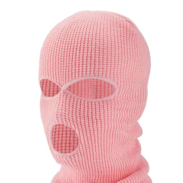 Balaclava - megzsta kaukė su 3 angomis - rožinė