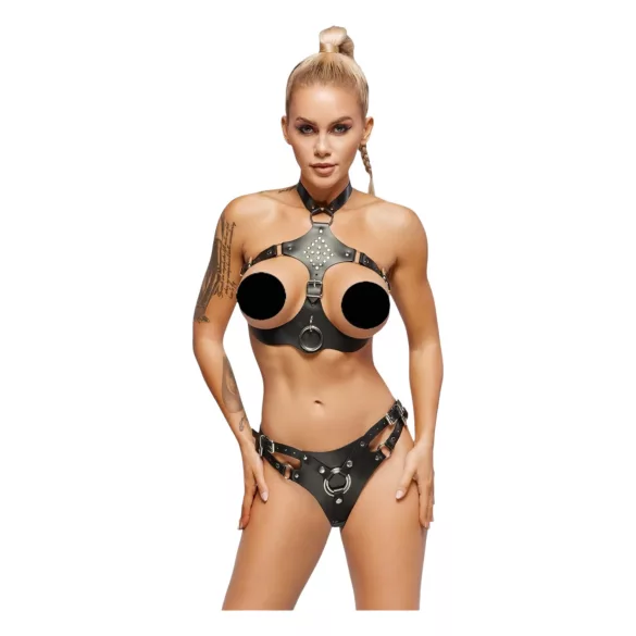 ZADO - odos rinkinys su prisegama apatine dalimi (juodo) - L/XL