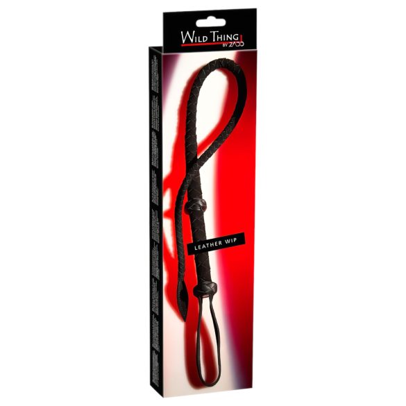 ZADO - botagėlis su arklio uodega - juoda dirbtinė oda