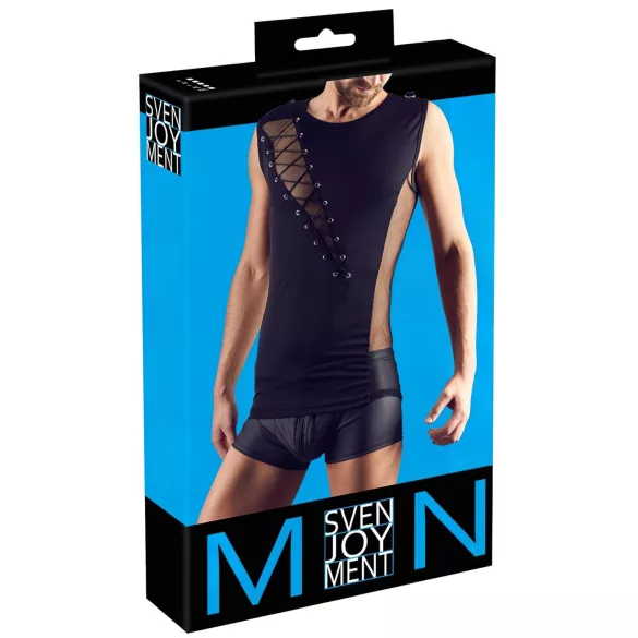 Svenjoyment - vyriški marškiniai su raišteliais - juodi - L