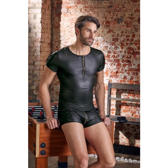 NEK - matinio efekto trumpų rankovių vyriški marškinėliai (juodi) - XL