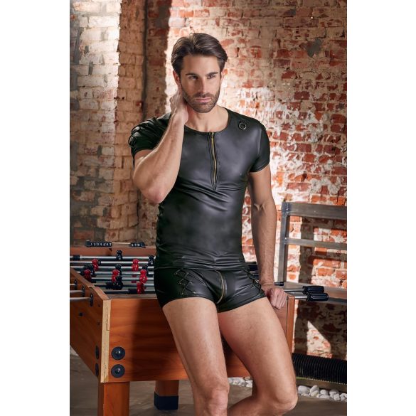 NEK - matinio efekto trumpų rankovių vyriški marškinėliai (juodi) - XL