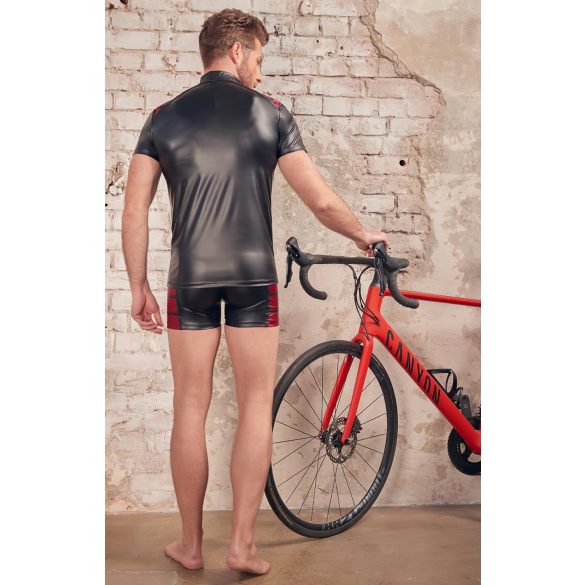 NEK - vyriškas džemperis su užtrauktuku - raudonos detalės - juodas - L