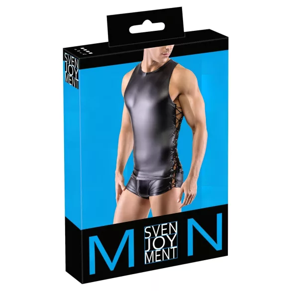 Svenjoyment - vyriškas matinis viršus su šoninėmis raišteliais (juodas)