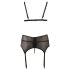 Cottelli Plus Size - Nėrinių apatiniai trio (juoda) - XXXL