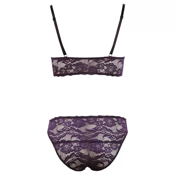 Cottelli - nėriniuota liemenėlės rinkinys - gėlėtas raštas - violetinė - M