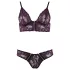 Cottelli - nėriniuota liemenėlės rinkinys - gėlėtas raštas - violetinė - XL