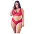 Cottelli Plus Size - nėrinių liemenėlių rinkinys - raudonas - plius dydis - 2XL