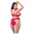 Cottelli Plus - švelnus nėrinių liemenėlės komplektas (raudonas) - 2XL