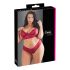 Cottelli Plus Size - švelni nėrinių kelnaičių ir liemenėlės komplektas (raudona) - 3XL