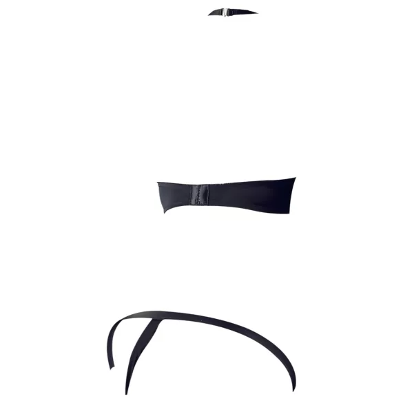 Cottelli - liemenėlės ir kelnaičių rinkinys su metaliniais žiedais - juoda