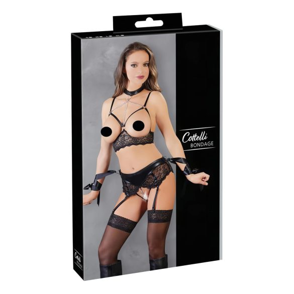 Cottelli Bondage - nėriniu apatinis rinkinys (5 dalių) - L
