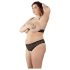 Cottelli Plus Size - perlinis liemenėlės komplektas (juodas) - 3XL
