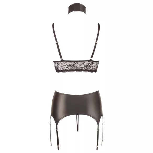 Cottelli Bondage - blizgūs nėriniuoti apatiniai rinkinys 4 dalių