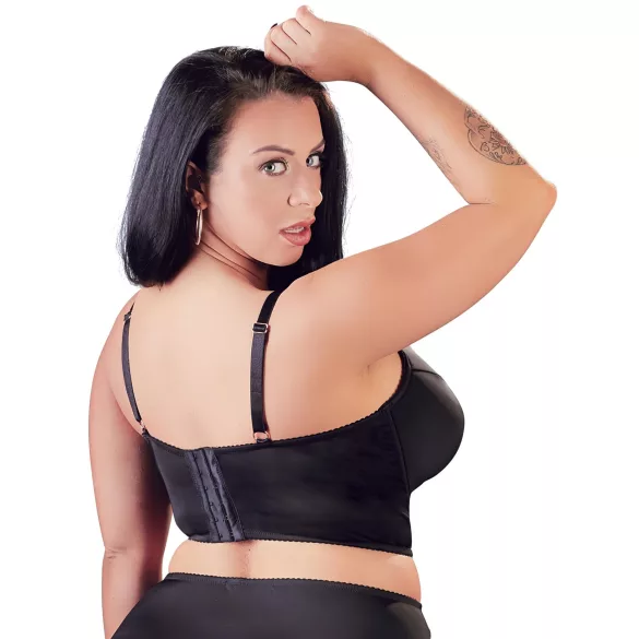 Cottelli Plus Size - nėriniuota liemenėlė su dirželiais (juoda)