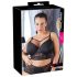 / Cottelli Plus Size - dirželis ir nėriniuota liemenėlė (juoda) - 95E