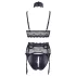 Cottelli Bondage - apatinio trikotažo rinkinys su antrankiais - juodas - XL