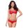 Obsessive 860-SET-3 - raudonas nėrinių rožių liemenėlių komplektas