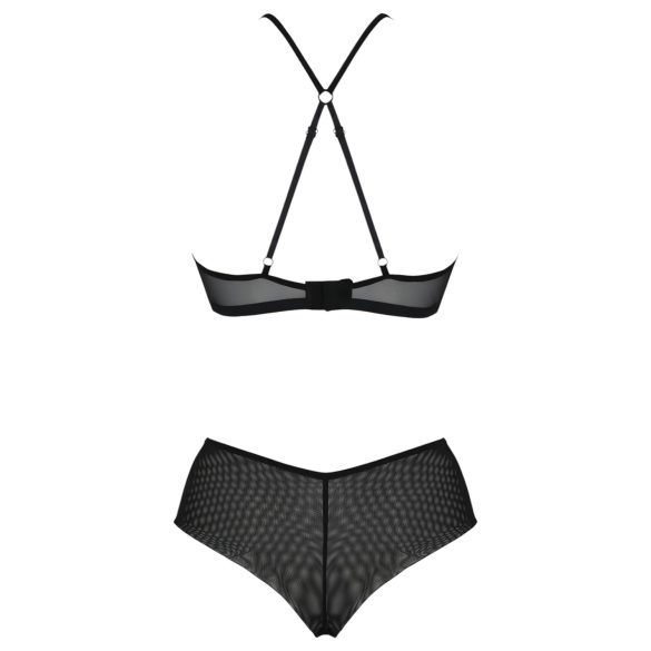 Passion Eco Kerria - nėrinių bikini komplektas (juodas) - L/XL