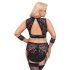 Cottelli Bondage Plus Size - nėrinių liemenėlės komplektas (juodas)