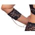 Cottelli Bondage Plus Size - nėrinių liemenėlės komplektas (juodas) - 4XL