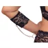 Cottelli Bondage Plus Size - nėriniu liemenėlės komplektas (juoda) - 4XL