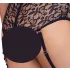 Cottelli Bondage Plus Size - nėriniu liemenėlės komplektas (juoda) - 4XL