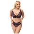 Cottelli Plus Size - permatomas raštuotas liemenėlių komplektas (violetinis) - 2XL