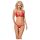 Obsessive 838-SET-3 - raudona petnešėlė nėriniuota liemenėlė rinkinys