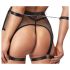 Cottelli Bondage - permatomas tinklinis komplektas su grandinėmis (juodas) - L
