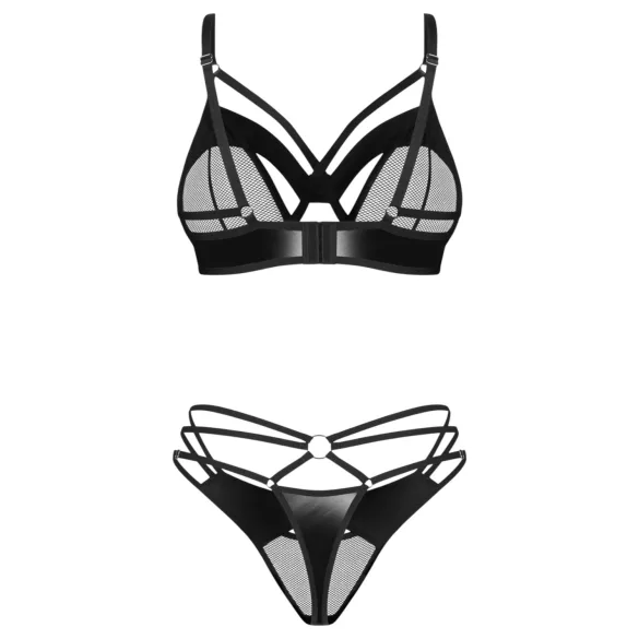 Obsessive Dominna - dirželių liemenėlės rinkinys - juoda - L/XL